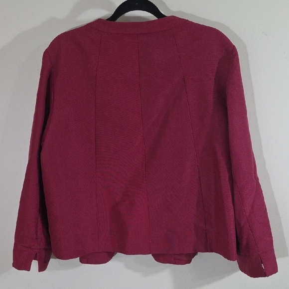 NWT Talbots Fuscia Cotton Silk Blazer - Picture 5 of 7